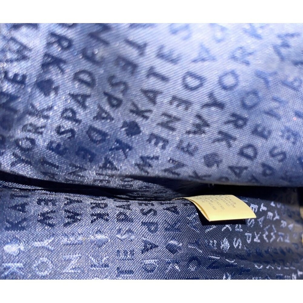 Kate Spade New York Grove Street Caley Leather Satchel Navy Blue White M - Picture 10 of 13